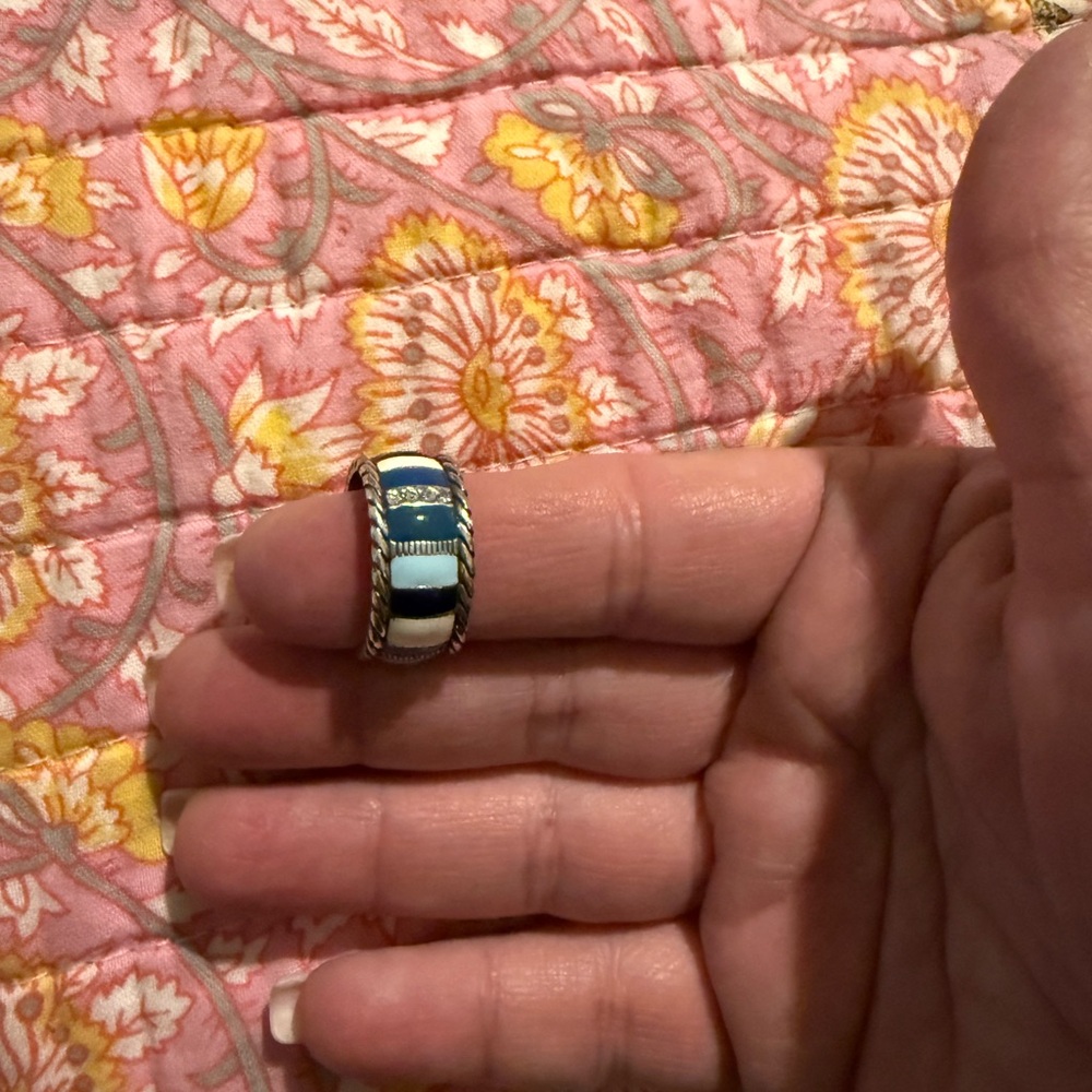 Brighton Blue and White Ring Modern Jewelry